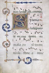 Pagina con iniziale istoriata 
